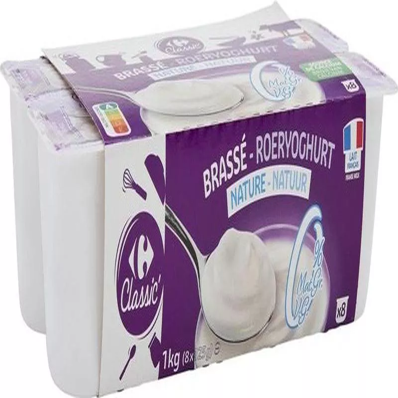 0% fat stirred plain yogurt 8x125g (#113711)