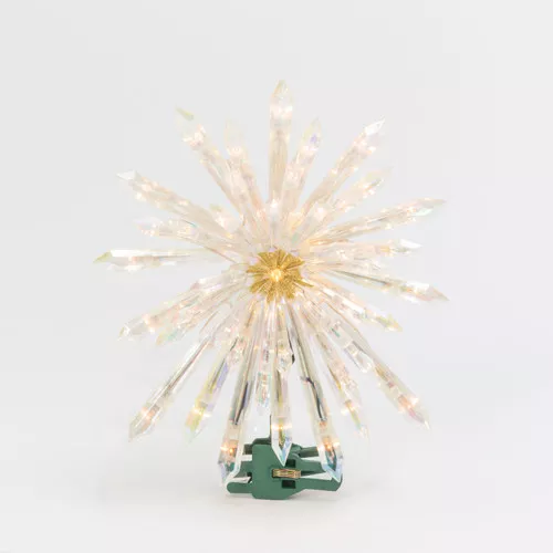 13.5" H Electric Lighted Glittered Acrylic Starburst Tree Topper with 50 Lights