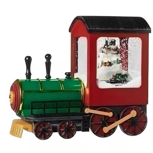 15" Lighted Snowblowing Musical Train