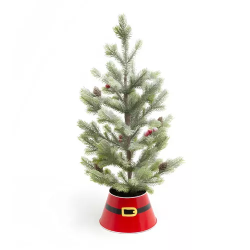 24" Holiday Pine Tree with Metal Collar