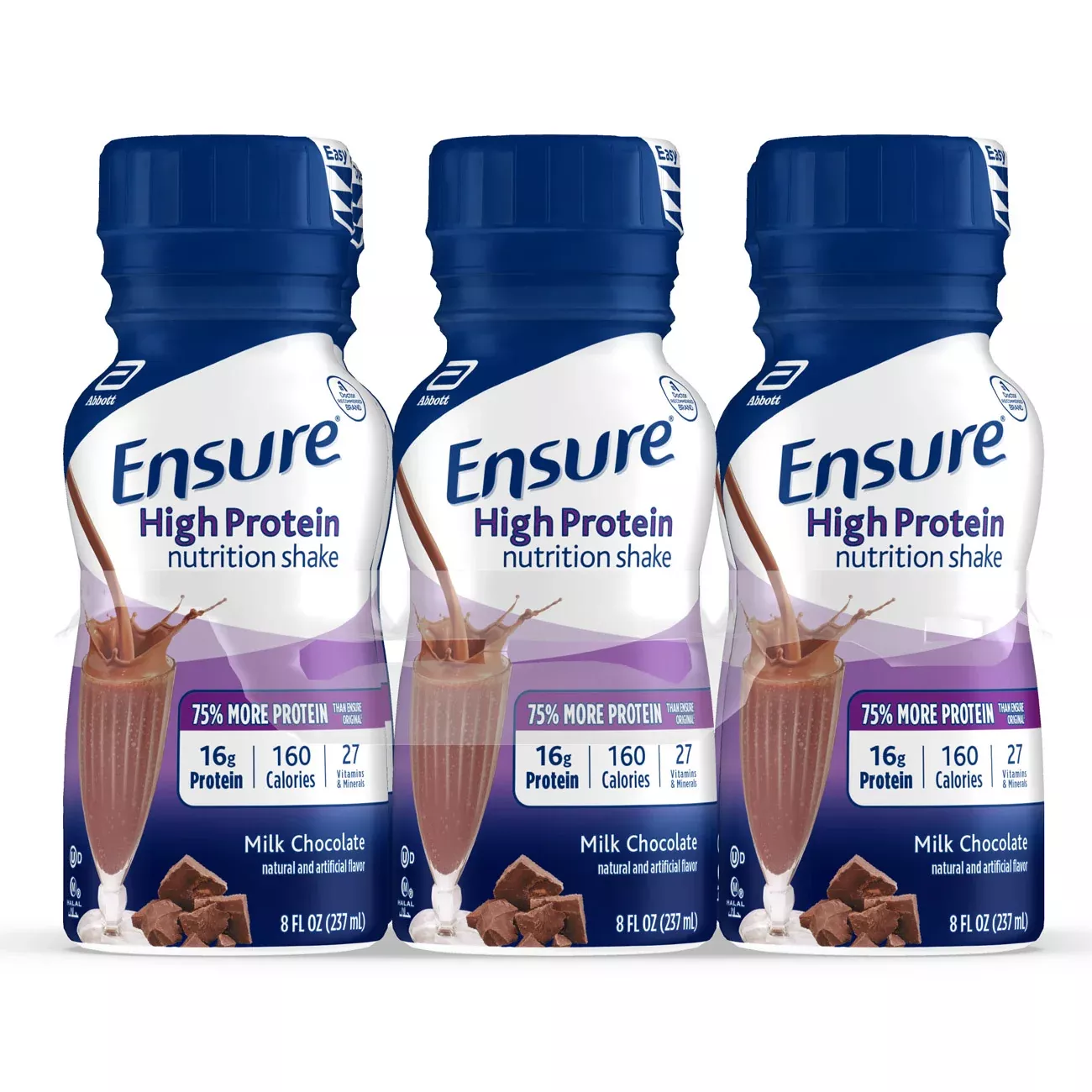 Abbott Nutrition Ensure High Protein Chocolate Bottle 48 Fluid Ounce - 4 Per Case