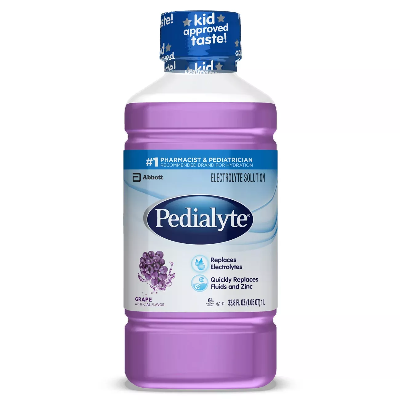 Abbott Nutrition Pedialyte Grape Bottle 1.05 Quart - 8 Per Case