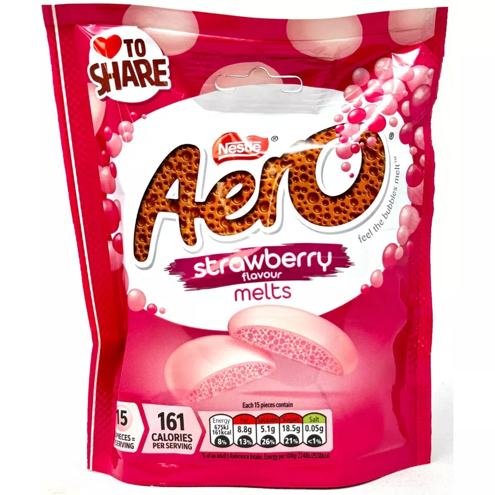 Aero Strawberry Melts Pouch (UK) - 86g
