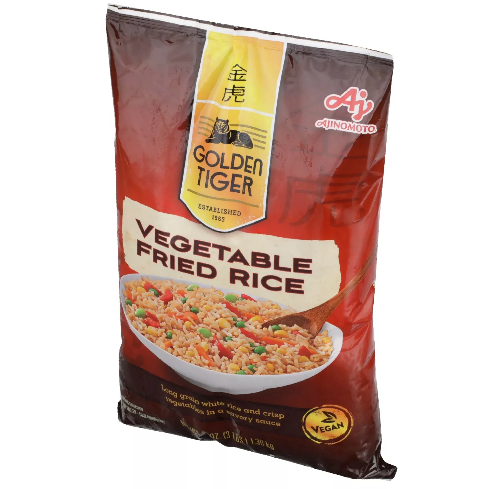 Ajinomoto Foods North America Golden Tiger Gourmet Vegetable Fried Rice Bag 3 Pound Each - 4 Per Case