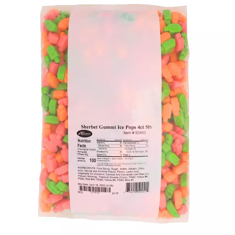 Albanese Gummi Sherbet Ice Pops - 5lbs