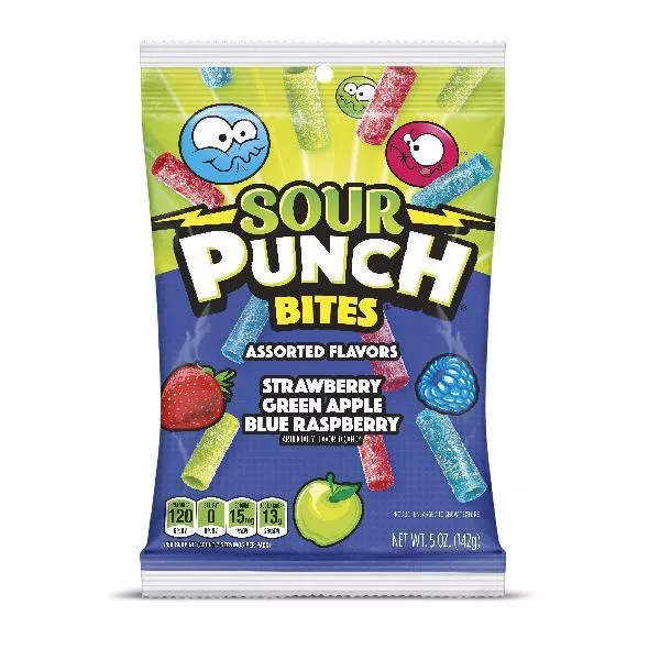 American Licorice Company Sour Punch Bites Assorted Casehb 5 Ounce Size - 12 Per Case