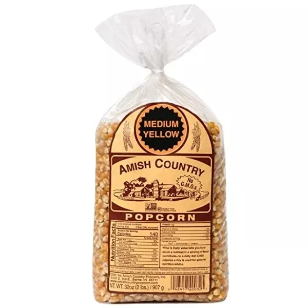 Amish Country Medium Yellow Popcorn Kernels - 1lb
