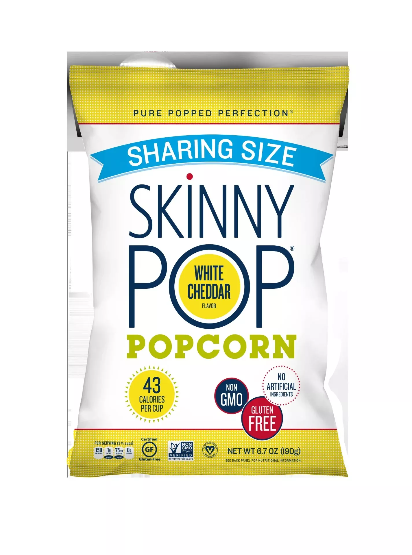 Amplify Snack Brands Skinnypop Df White Cheddar Sharing Size 6.7 Ounce Size - 3 Per Case