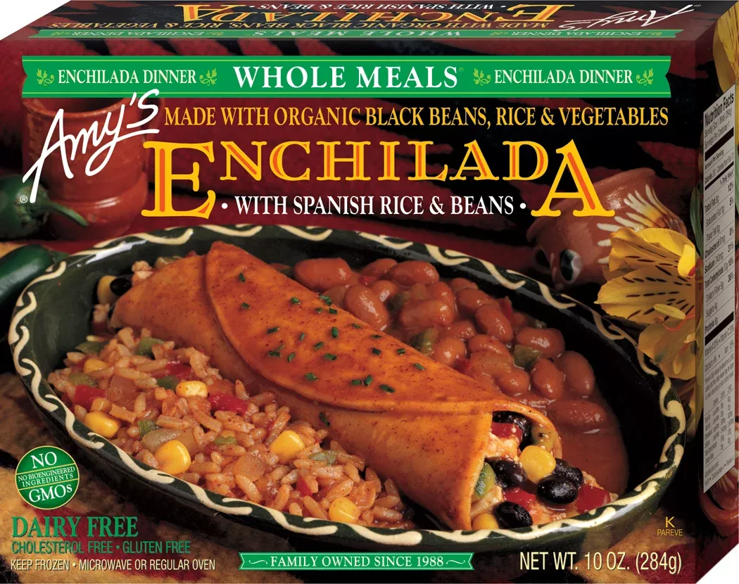 Amy's Kitchen Frozen Black Bean Enchilada 10 Ounce Size - 12 Per Case