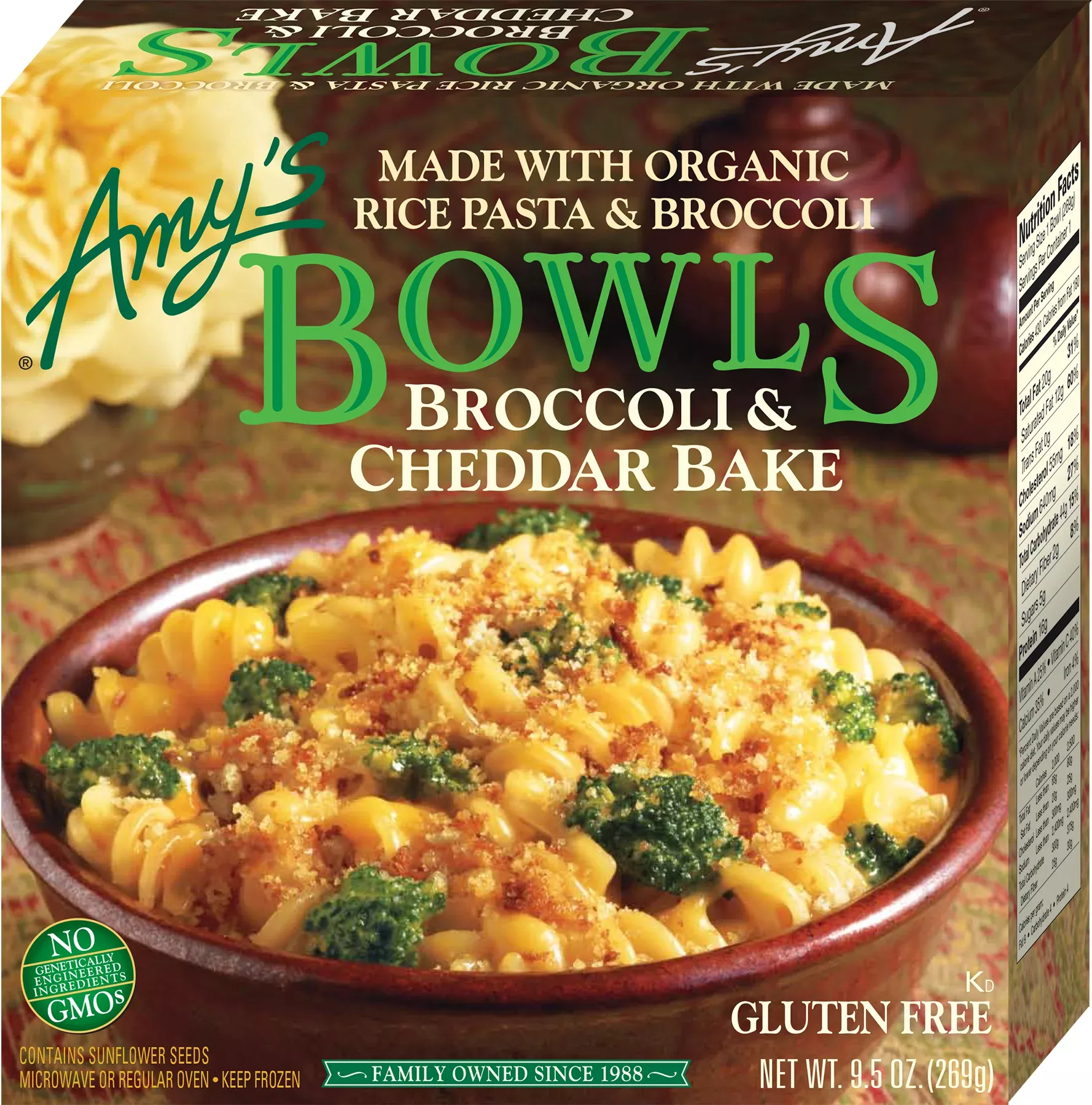 Amy's Kitchen Frozen Broccoli & Cheddar Bake Bowl 9.5 Ounce Size - 12 Per Case