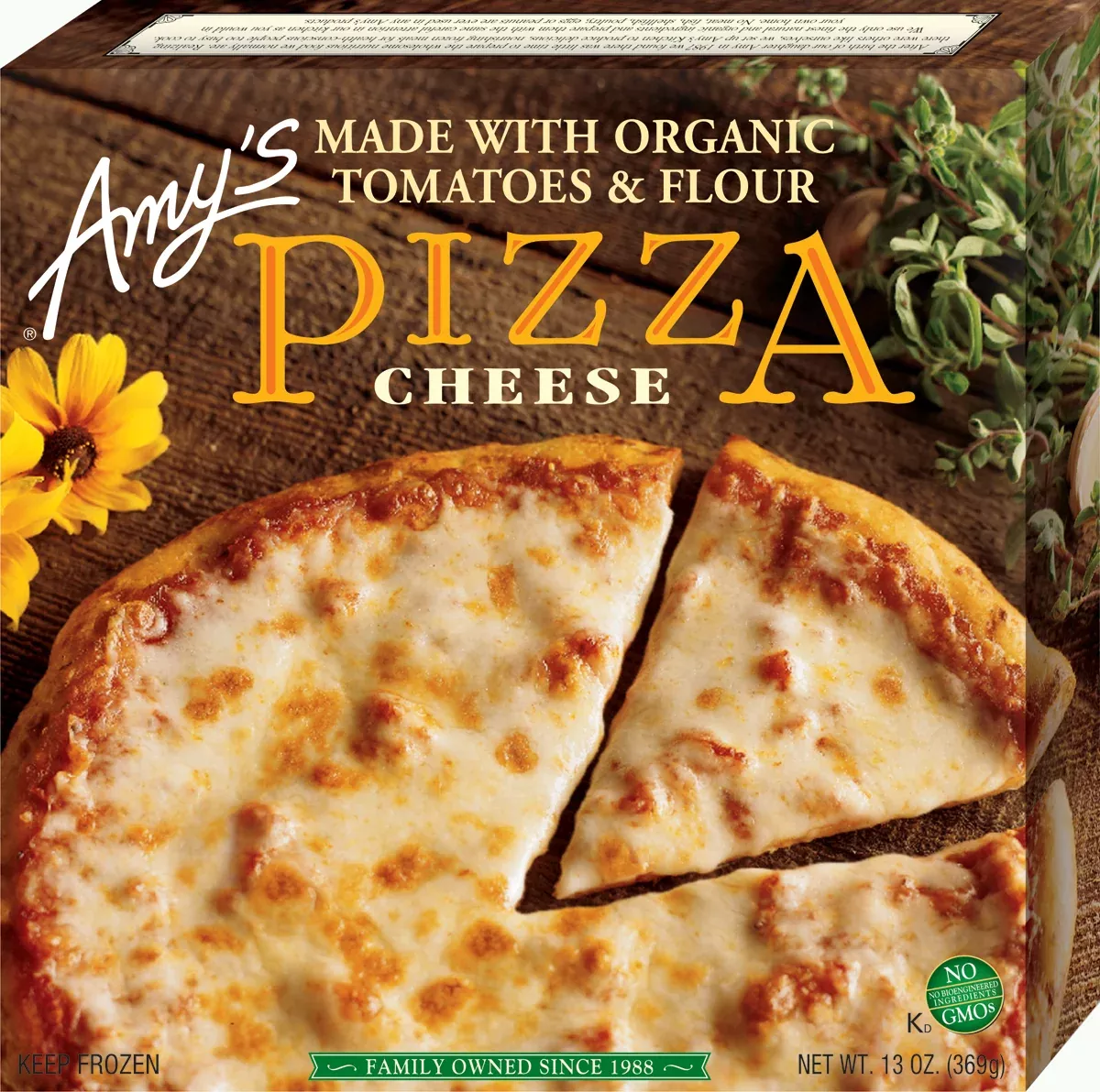 Amy's Kitchen Frozen Cheese Pizza 13 Ounce Size - 8 Per Case