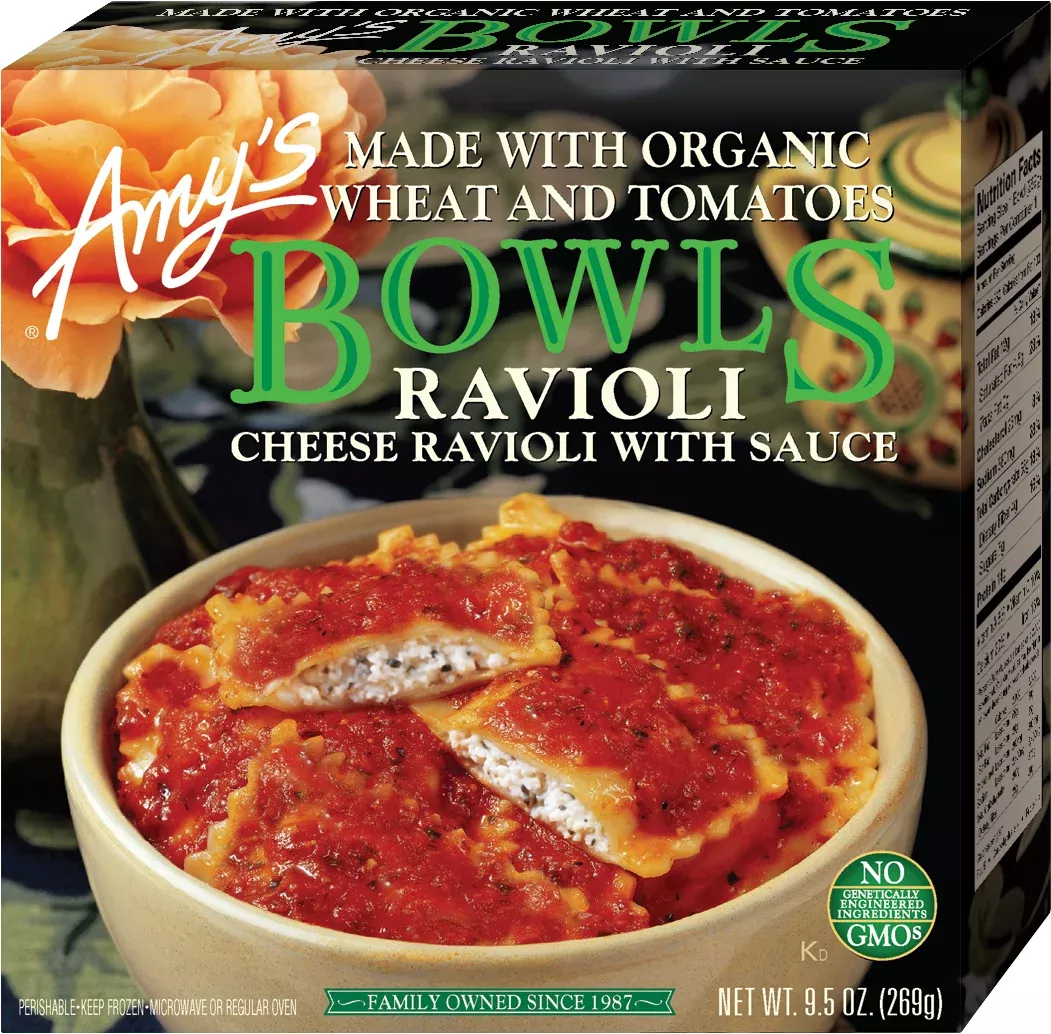Amy's Kitchen Frozen Ravioli Bowl 9.5 Ounce Size - 12 Per Case