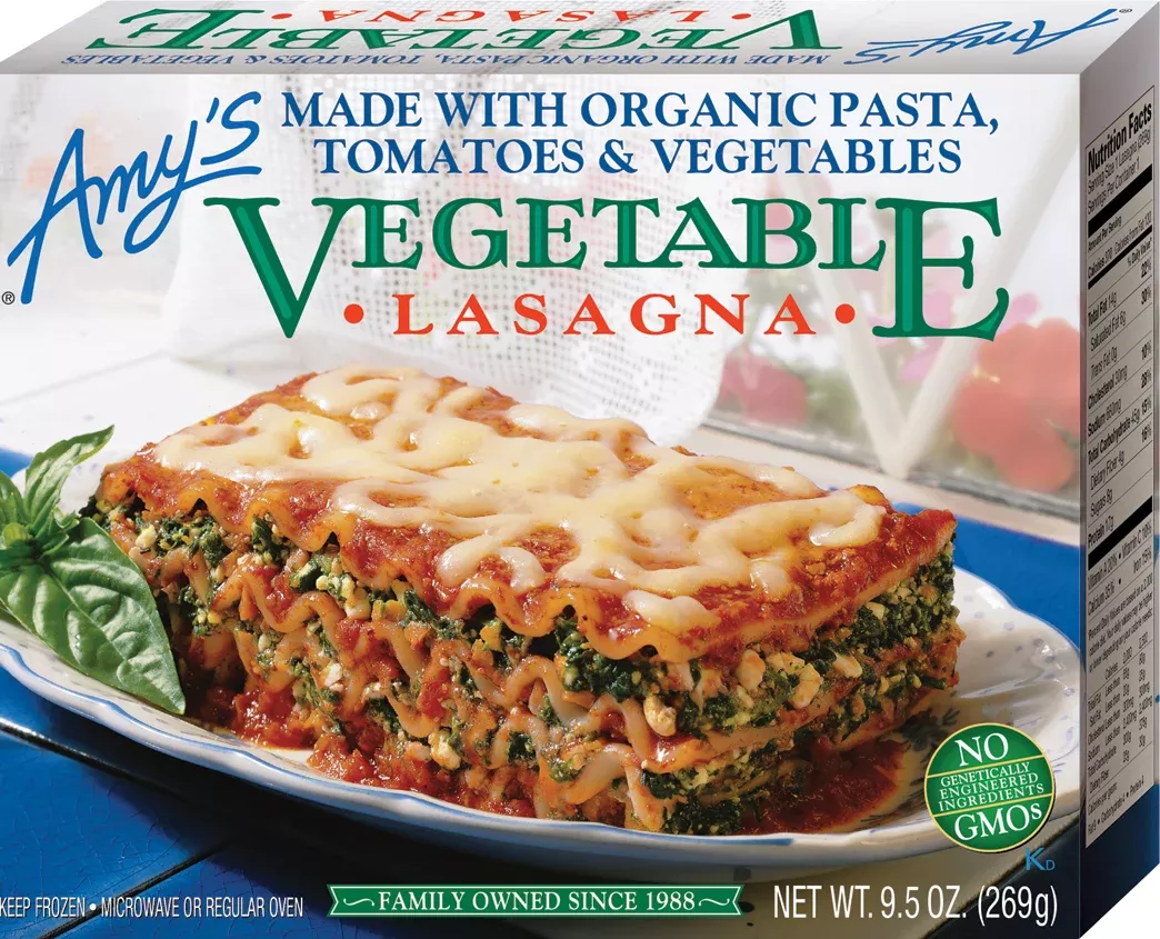 Amy's Kitchen Frozen Vegetable Lasagna 9.5 Ounce Size - 12 Per Case
