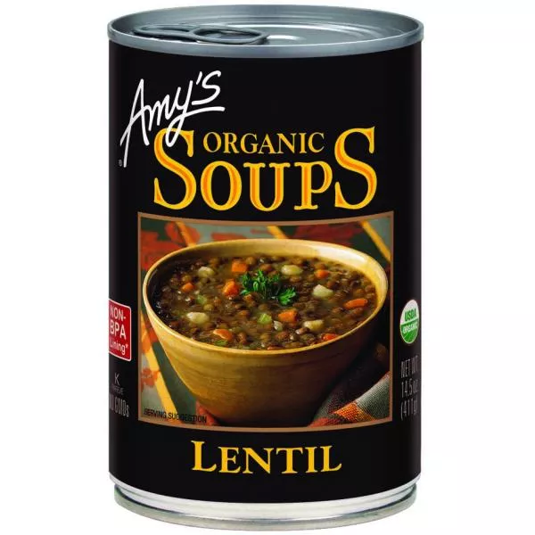 Amy's Kitchen Soup Lentil Organic 14.5 Ounce Size - 12 Per Case