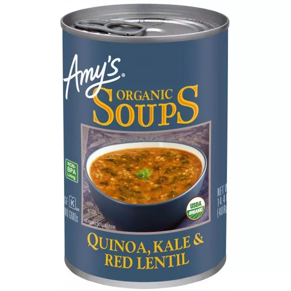 Amy's Kitchen Soup Red Lentil Kale & Quinoa 14.4 Ounce Size - 12 Per Case