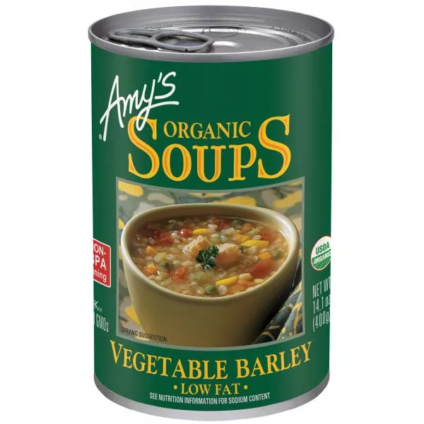 Amy's Kitchen Soup Vegetable Barley Organic 14.1 Ounce Size - 12 Per Case