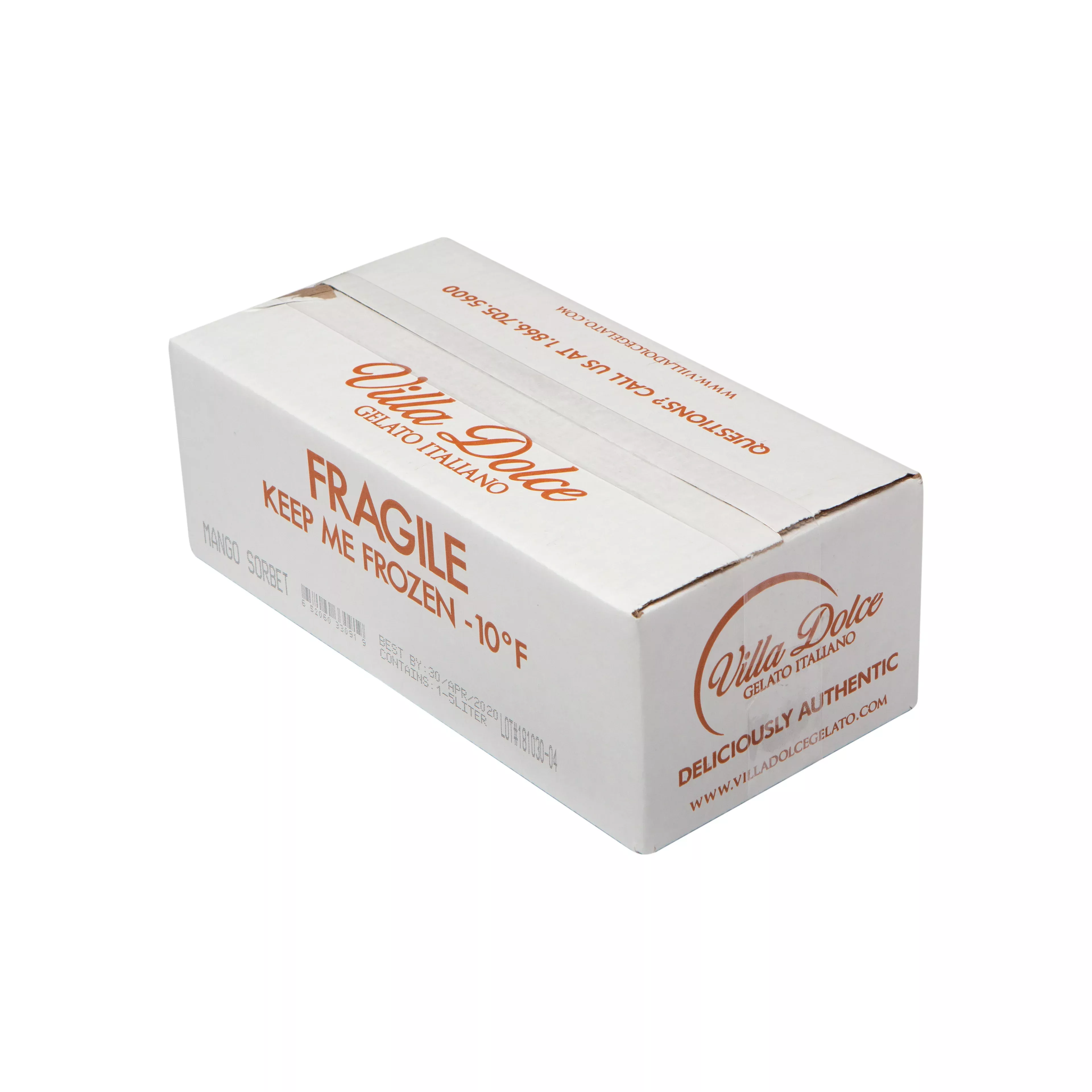 Artigianale Villa Dolce Gelato Villa Dolce Alphonso Mango Sorbet 5 Liter - 1 Per Case
