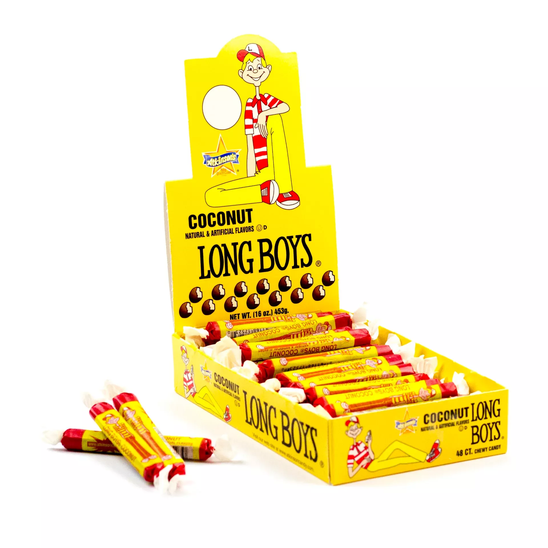 Atkinson Candy Long Boys Coconut 0.39 Ounce Size - 768 Per Case