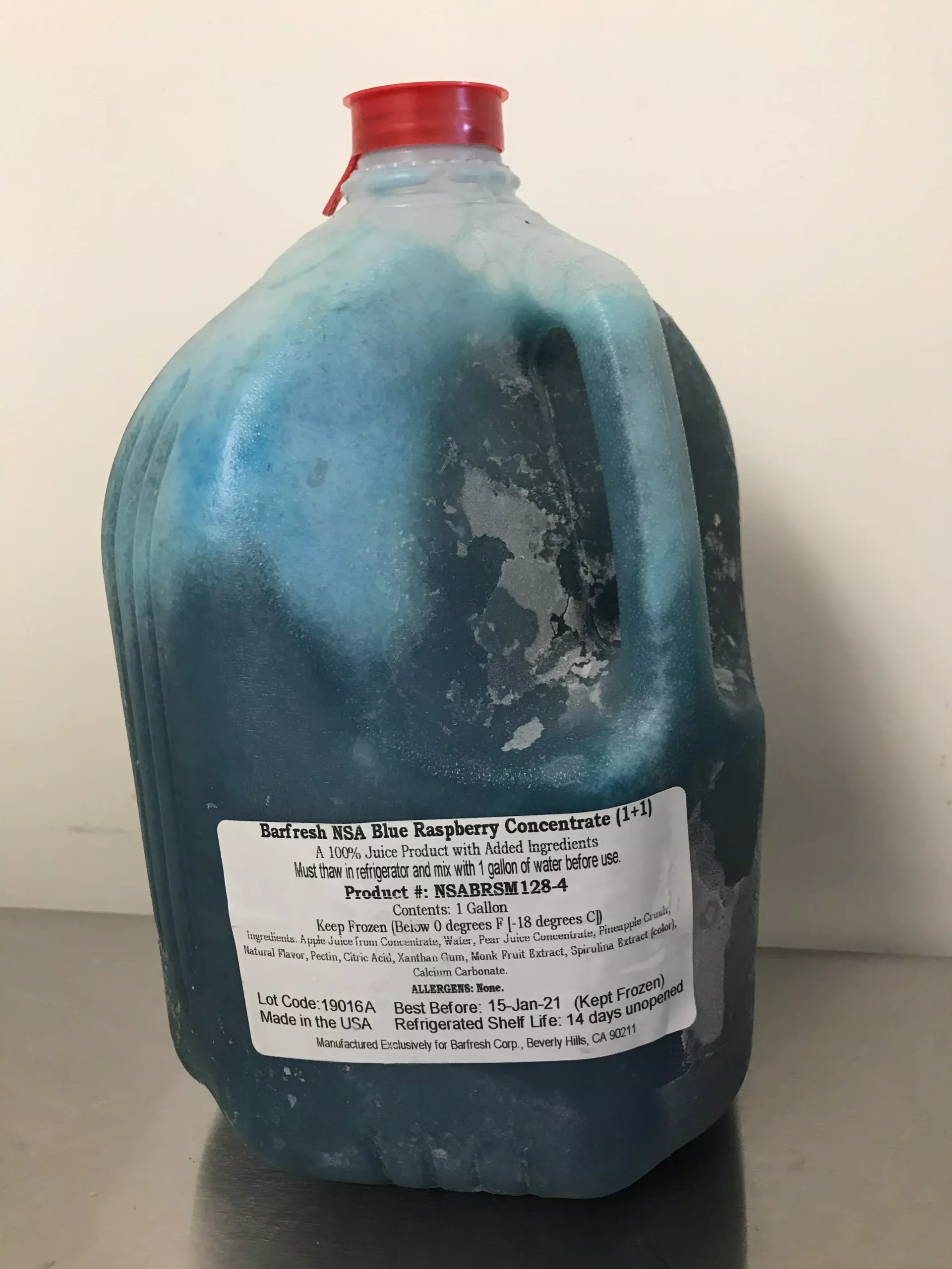Barfresh Blue Raspberry Bulk Mix 128 Ounce Size - 4 Per Case