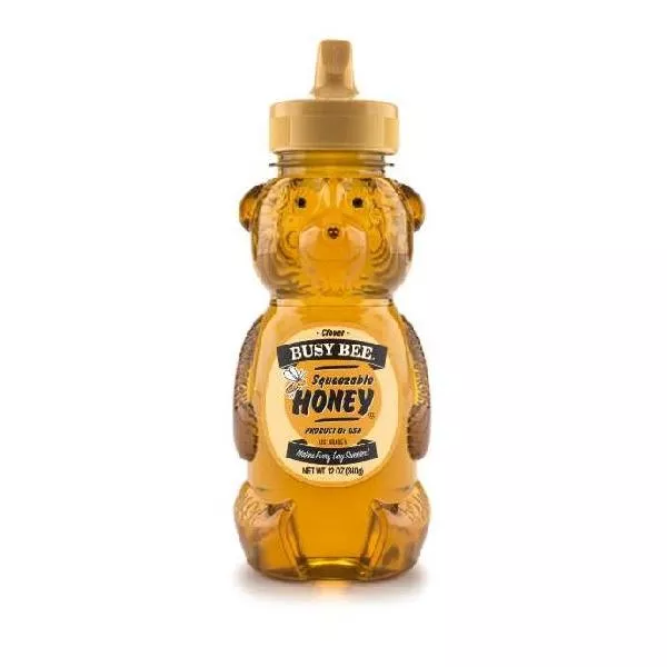 Barkman Honey Busy Bee Clover Honey Bear 12 Ounce Size - 12 Per Case
