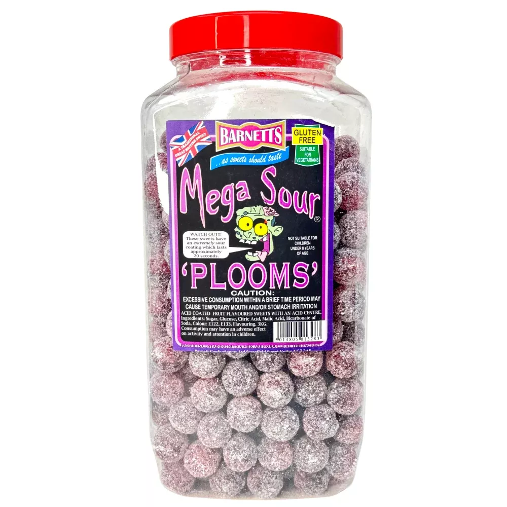 Barnetts Mega Sour Plooms (UK) - 3kg
