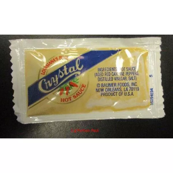 Baumer Foods Crystal Hot Sauce 3 Grams Each - 200 Per Case