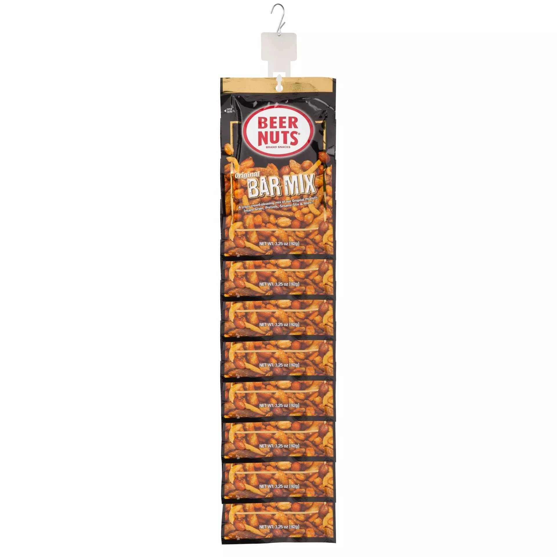Beer Nuts Bar Mix Vp Clip Strip 3.25 Ounce Size - 48 Per Case