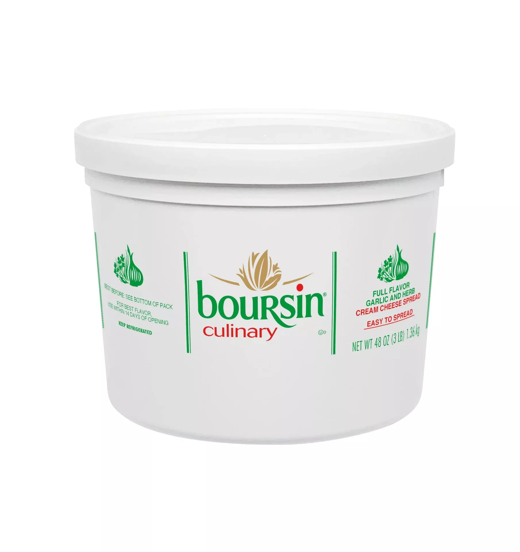 Bel Brands Refrigerated Boursin Garlic & Herb Culinary 48 Ounce Size - 3 Per Case
