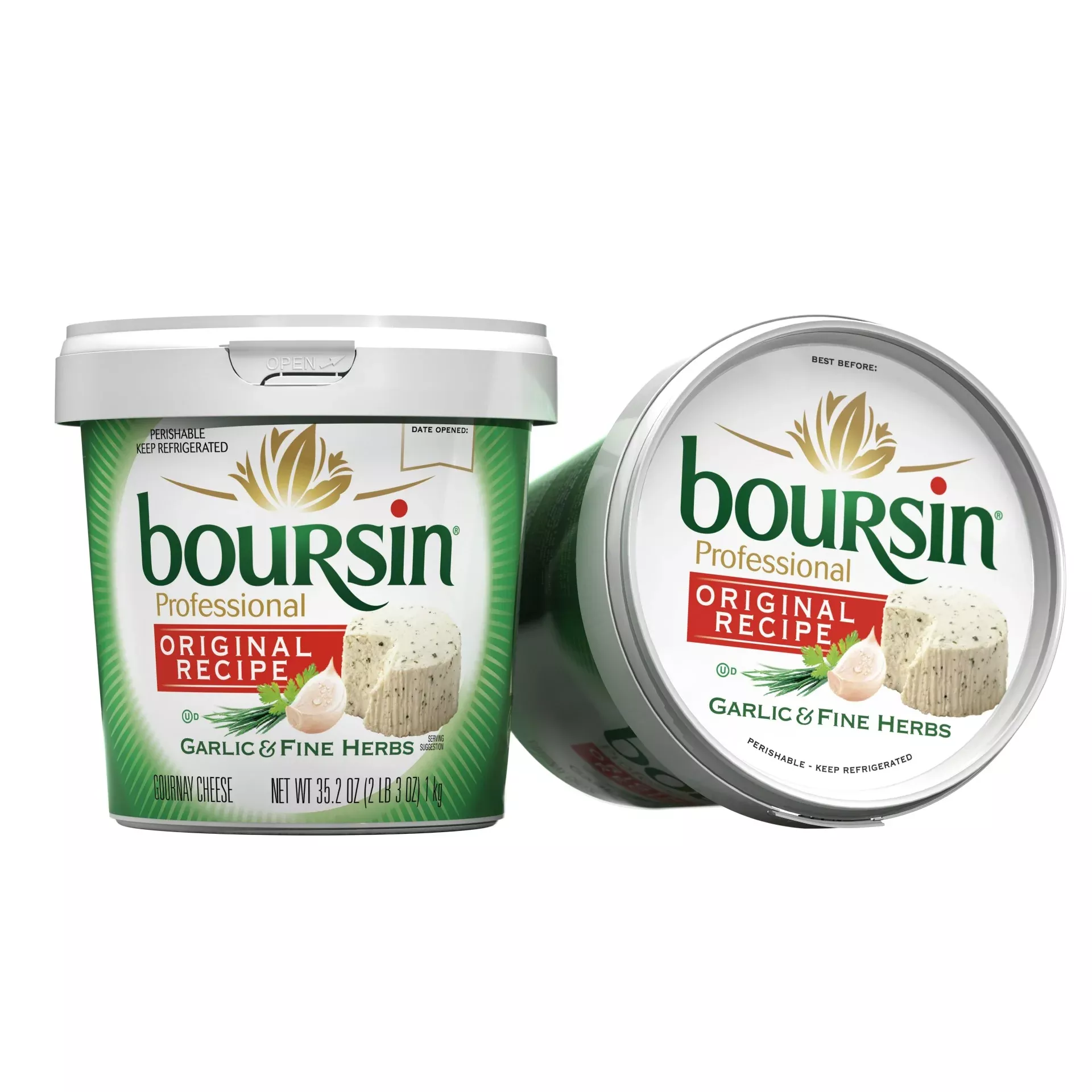 Bel Brands Refrigerated Boursin Garlic & Herb Original 2.2 Pound Each - 2 Per Case