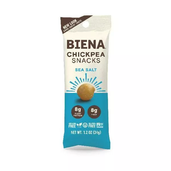 Biena Snacks Chickpeas Sea Salt 1.2 Ounce Size - 40 Per Case