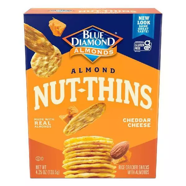 Blue Diamond Retail Blue Diamond Almonds Crackers Cheddar Cheese 4.25 Ounce Size - 12 Per Case