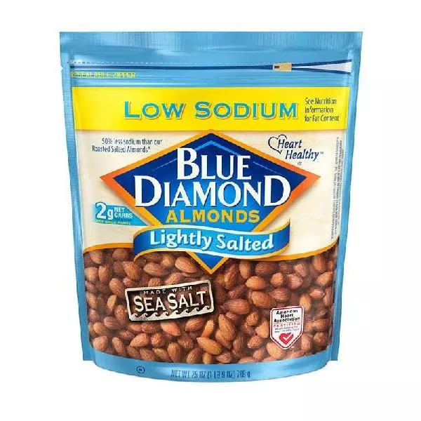 Blue Diamond Retail Blue Diamond Lightly Salted Low Sodium 25 Ounce Size - 6 Per Case