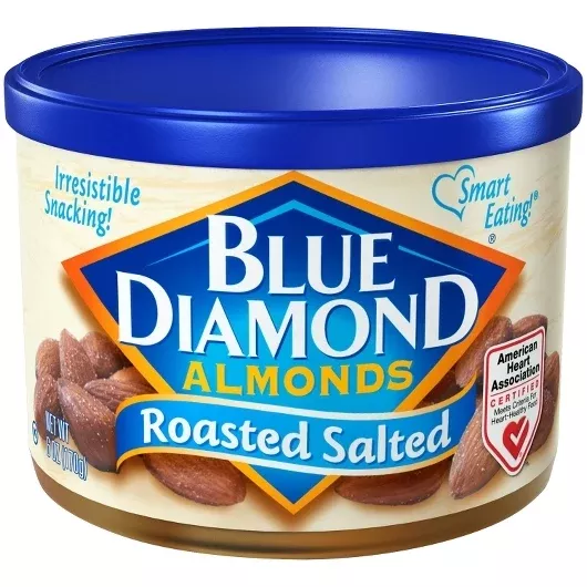 Blue Diamond Retail Blue Diamond Roasted Salted Almonds 6 Ounce Size - 12 Per Case