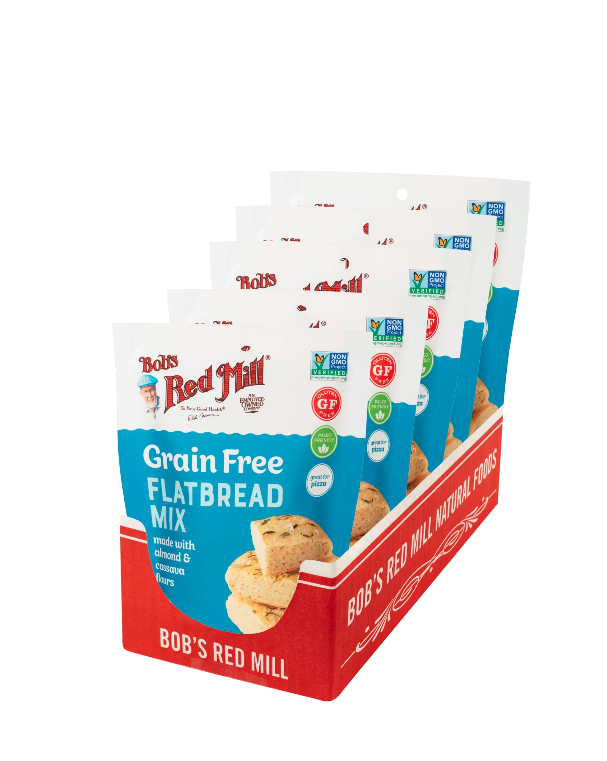 Bob's Red Mill Grain Free Flatbread Mix Onecase of Five Pouches 7.05 Ounce Size - 5 Per Case