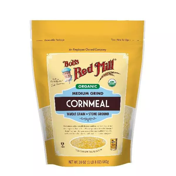 Bob's Red Mill Medium Grind Cornmeal One Four Pouches 24 Ounce Size - 4 Per Case