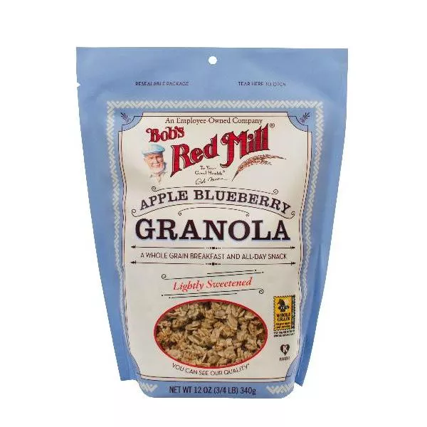 Bob's Red Mill No Fat Apple Blueberry Granola 12 Ounce Size - 4 Per Case