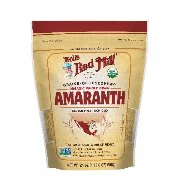 Bob's Red Mill Organic Amaranth Grain One Four Pouches 24 Ounce Size - 4 Per Case