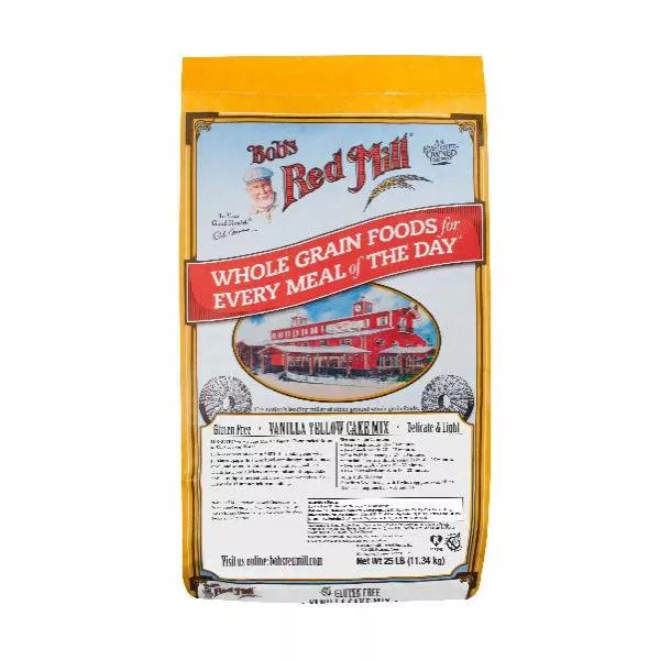 Bob's Red Mill Vanilla Yellow Cake Mix 25 Pound Each - 1 Per Case