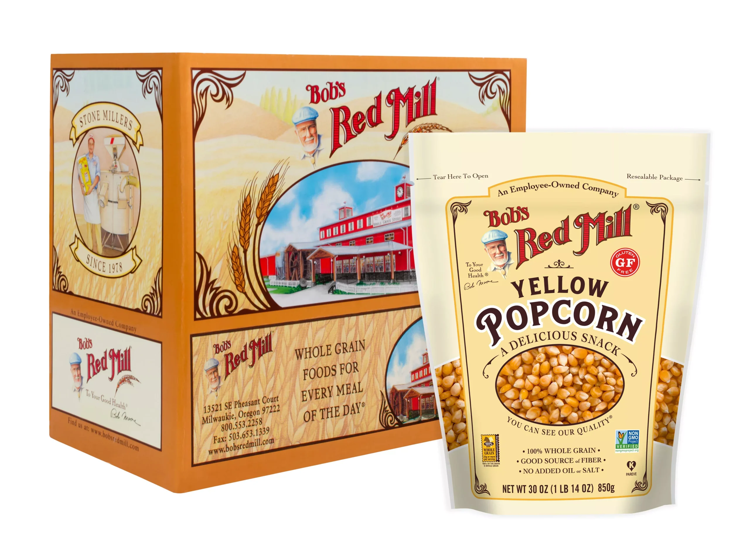 Bob's Red Mill Whole Yellow Popcorn 30 Ounce Size - 4 Per Case