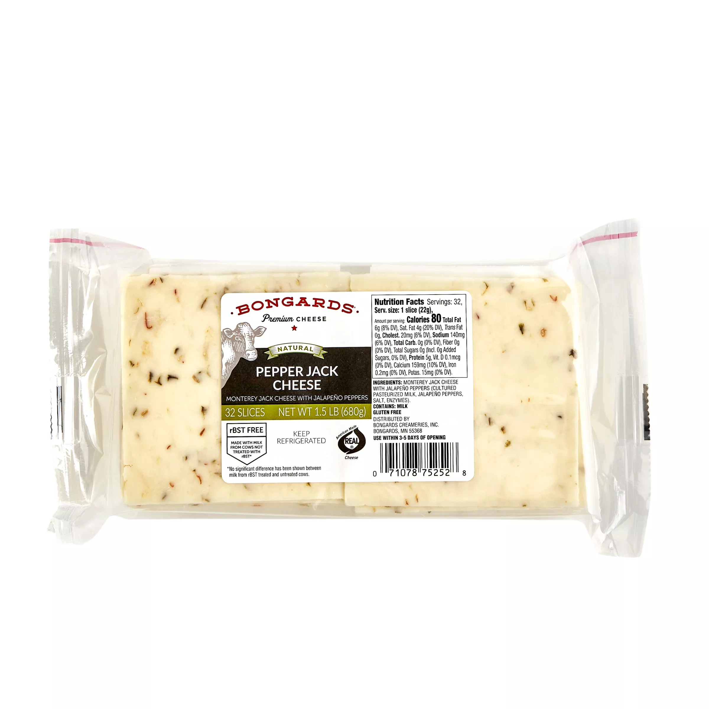 Bongards Cheese Pepper Jack 1.5 Pound Each - 8 Per Case