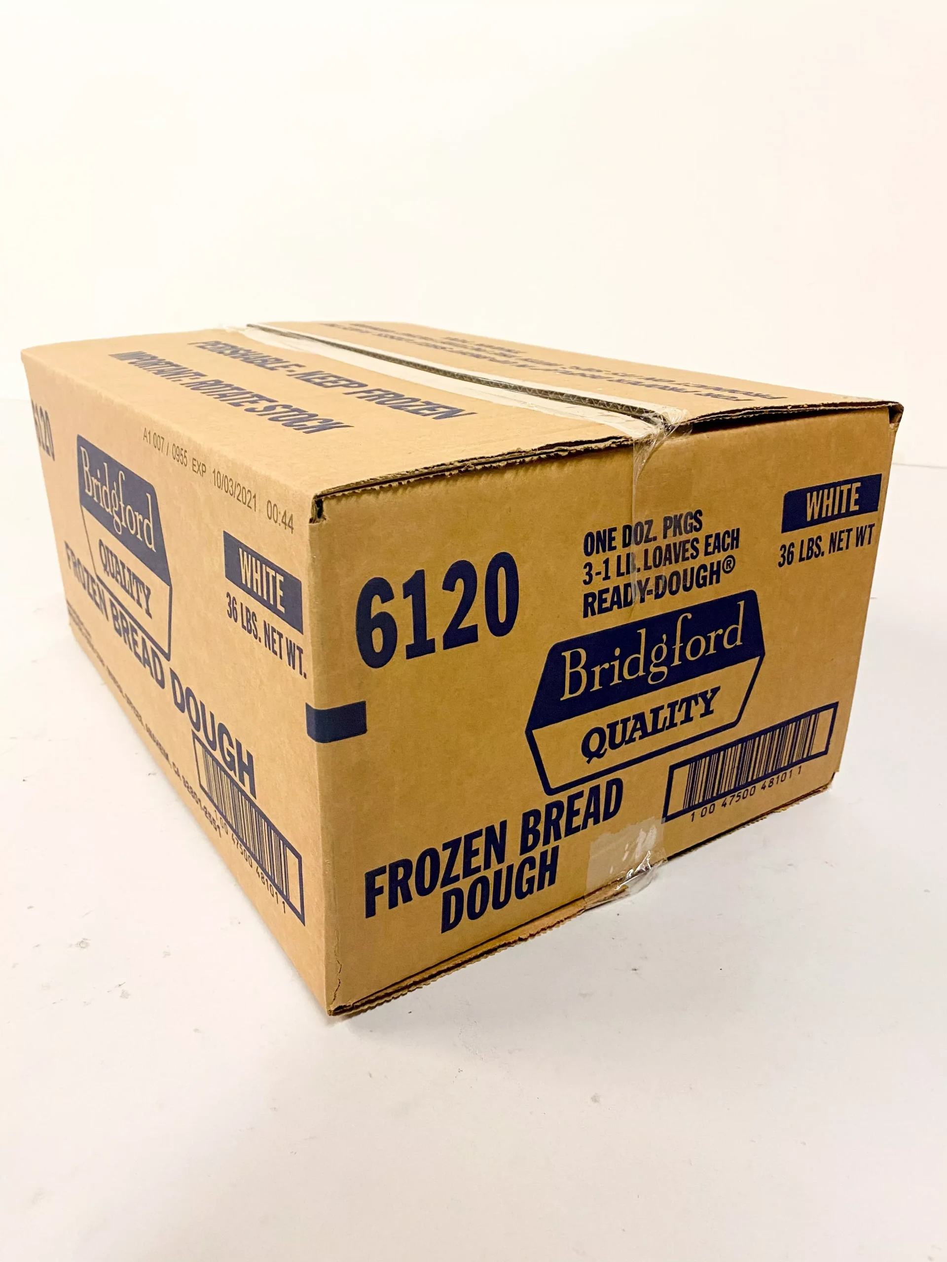 Bridgford Foods Frozen Bridgford White Tray Ready Dough 48 Ounce Size - 12 Per Case