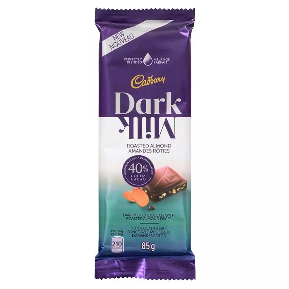 Cadbury Dark Milk Roasted Almond Chocolate Bar-85 g