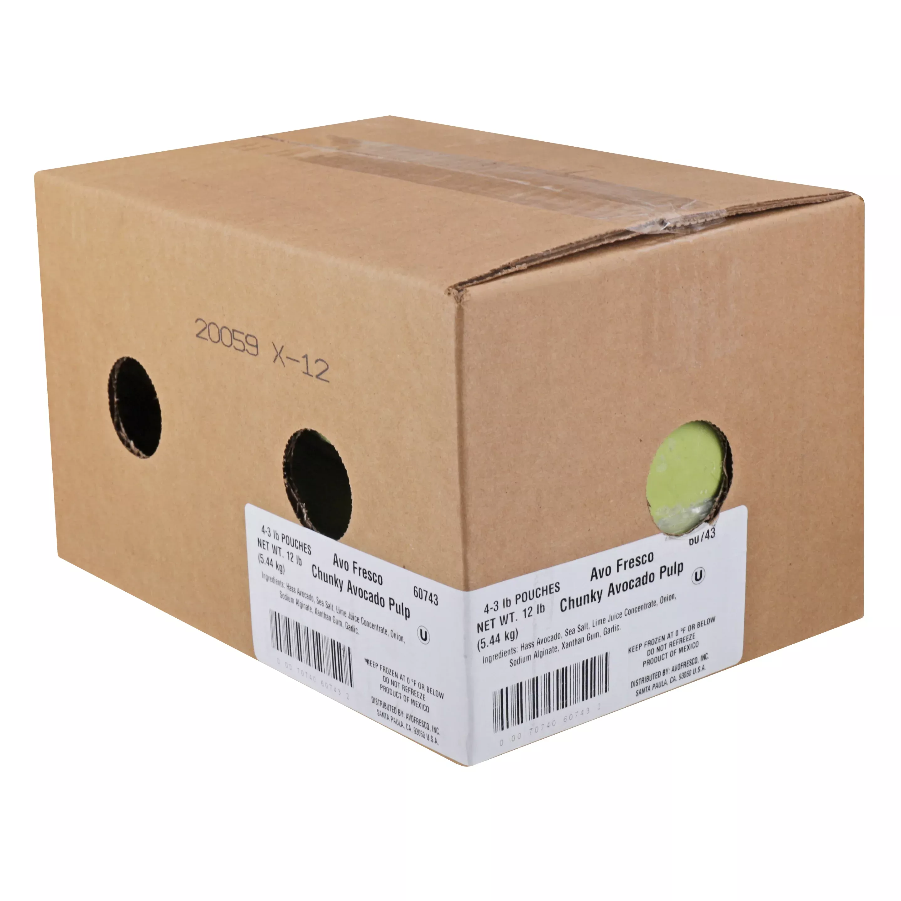 Calavo Frozen Avo Fresco Chunky Avocado Pulp 3 Pound Each - 4 Per Case