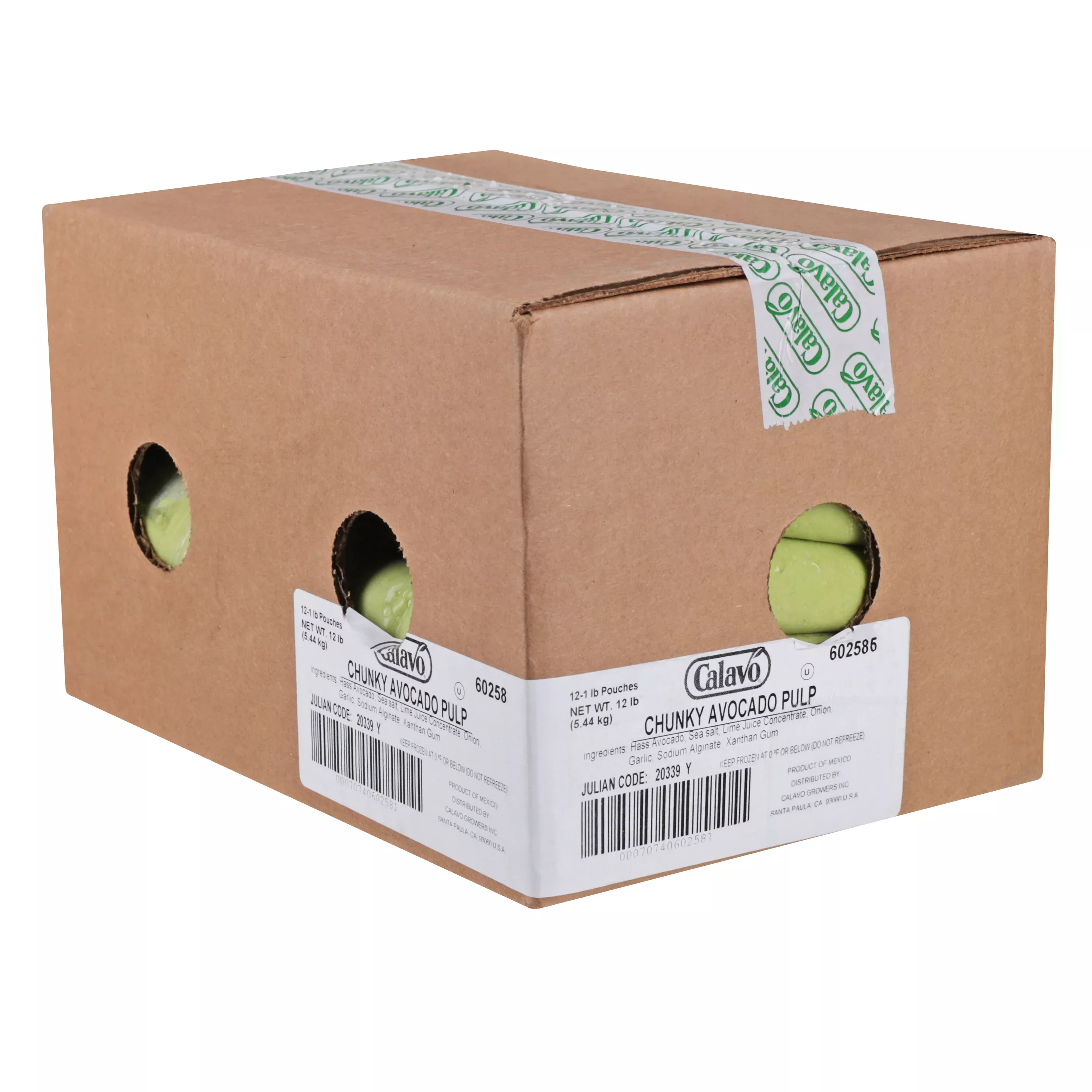 Calavo Frozen Chunky Avocado Pulp 1 Pound Each - 12 Per Case