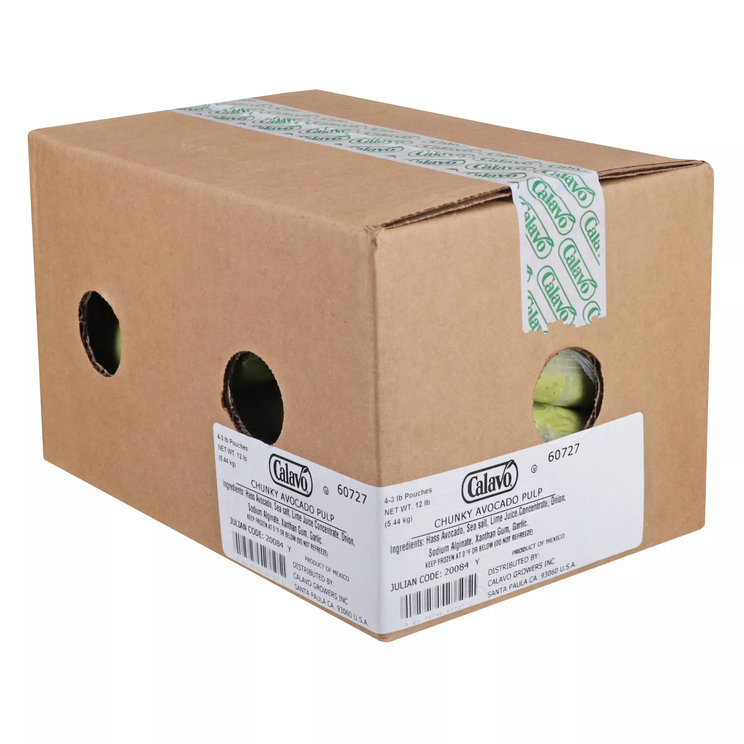 Calavo Frozen Chunky Avocado Pulp 3 Pound Each - 4 Per Case