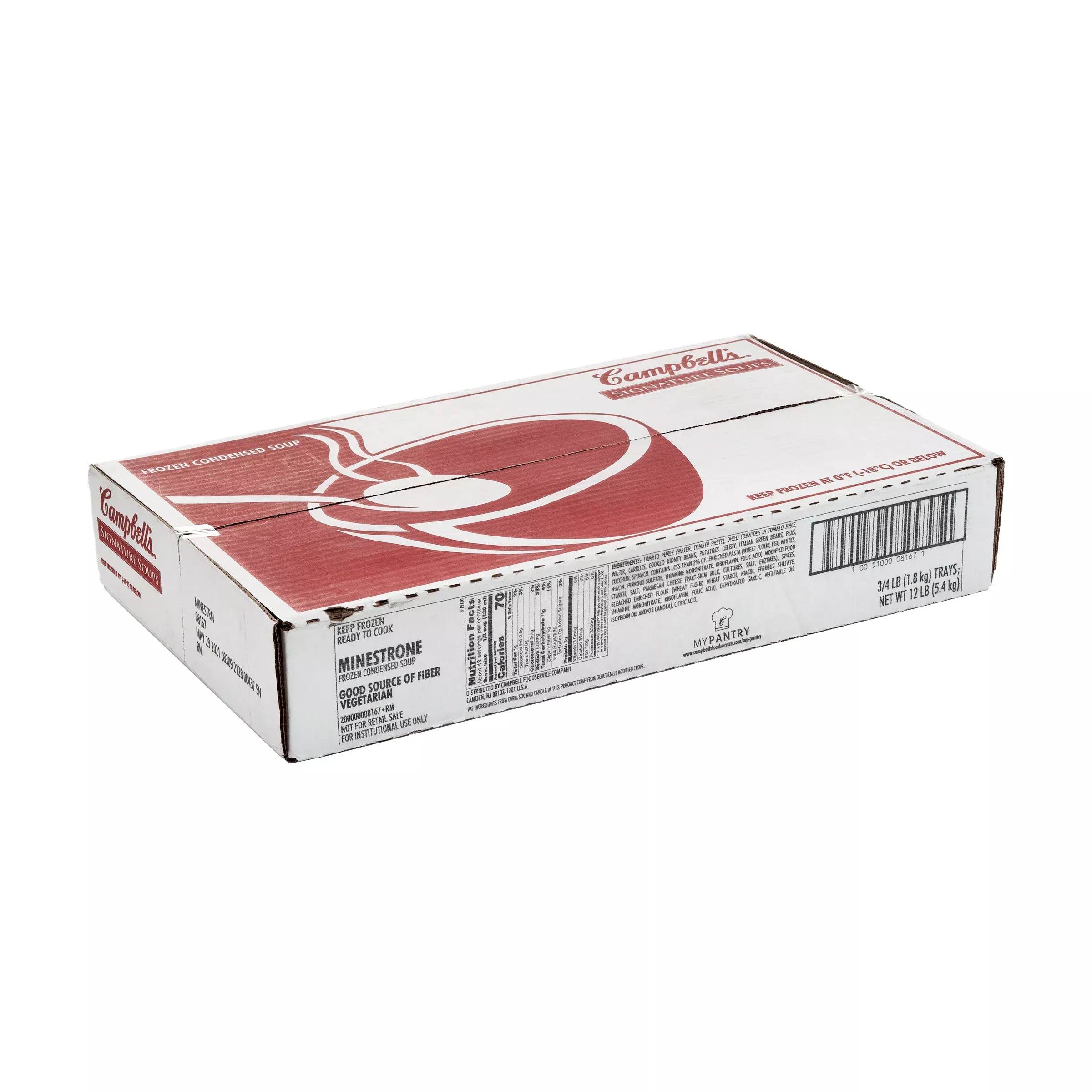 Campbell's Frozen Soup Minestrone Condensed 4 Pound Each - 3 Per Case