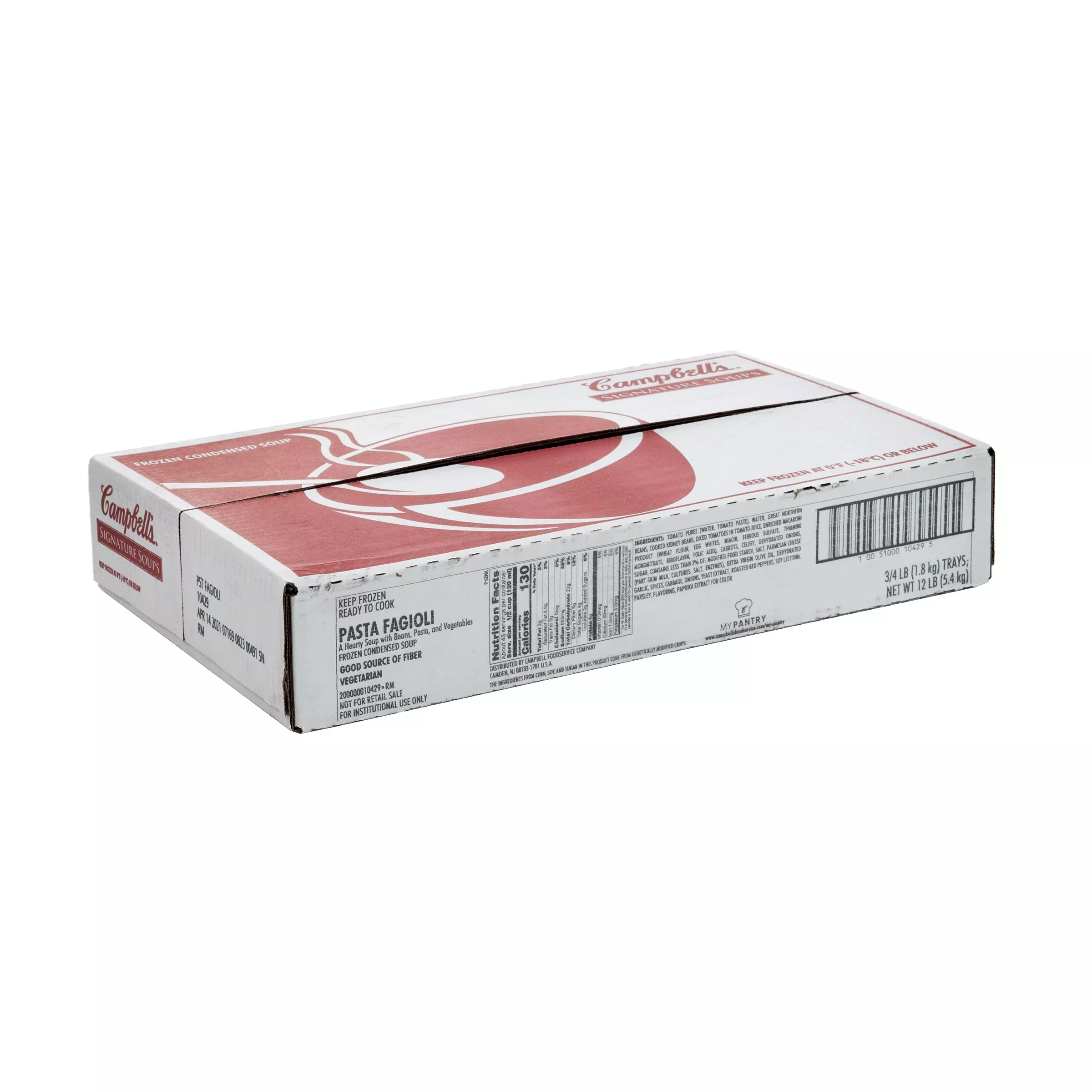 Campbell's Frozen Soup Pasta Fagioli Condensed 4 Pound Each - 3 Per Case