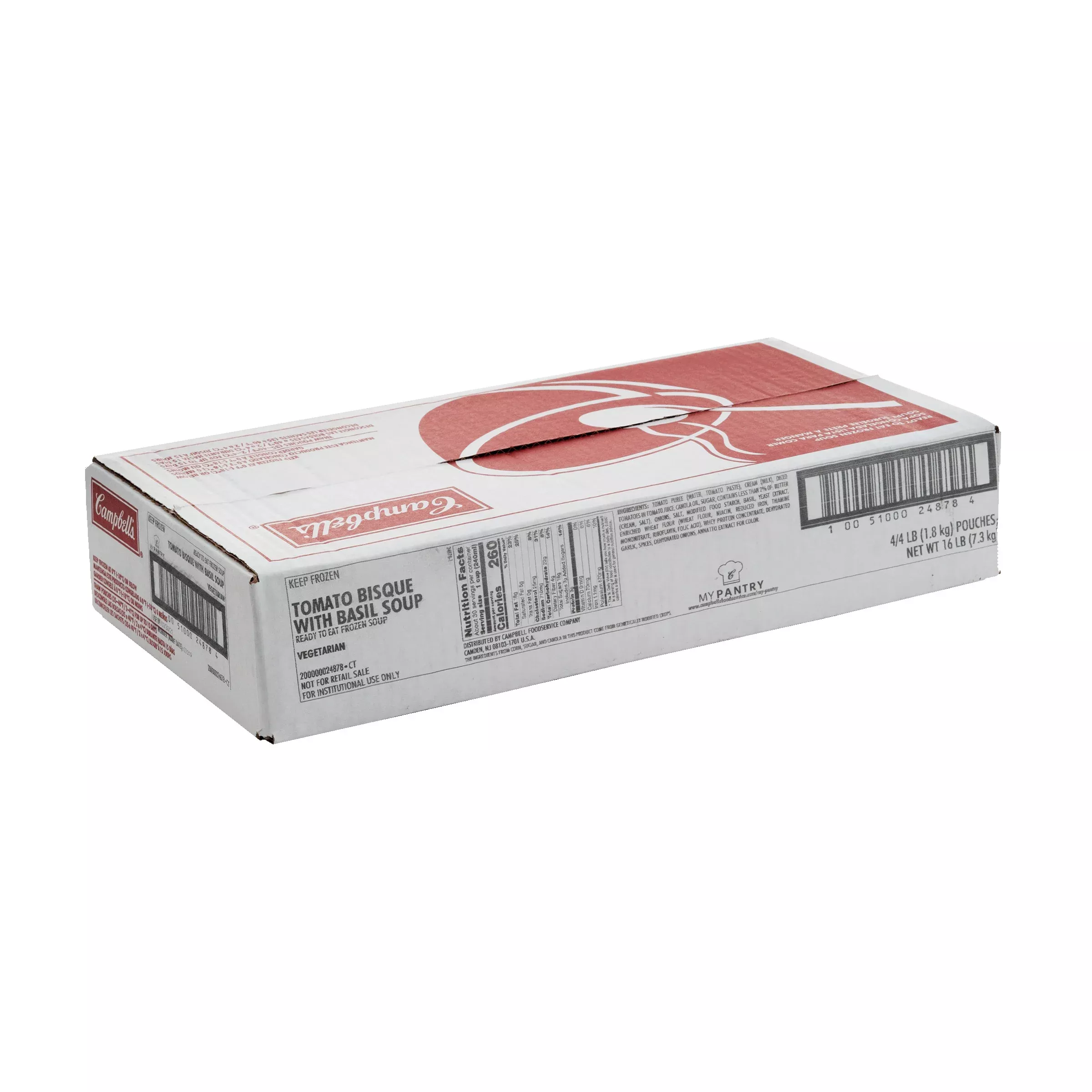 Campbell's Frozen Soup Tomato Bisque with Basil 4 Pound Each - 4 Per Case