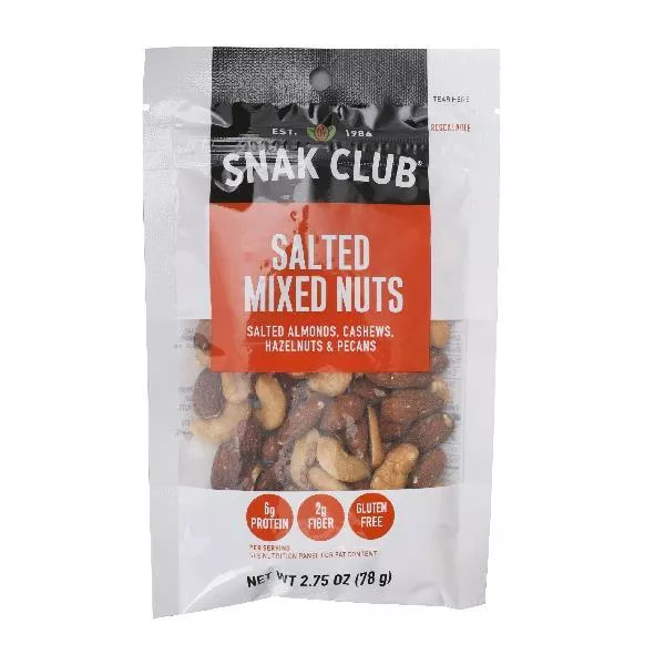 Century Snacks Snak Club Premium Salted Mixed Nuts 2.75 Ounce Size - 6 Per Case