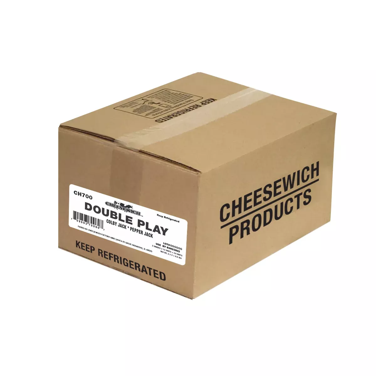 Cheesewich Double Play Cheese Made with Milk From Cows Not Treated with Rbst 4 Ounce Size - 24 Per Case